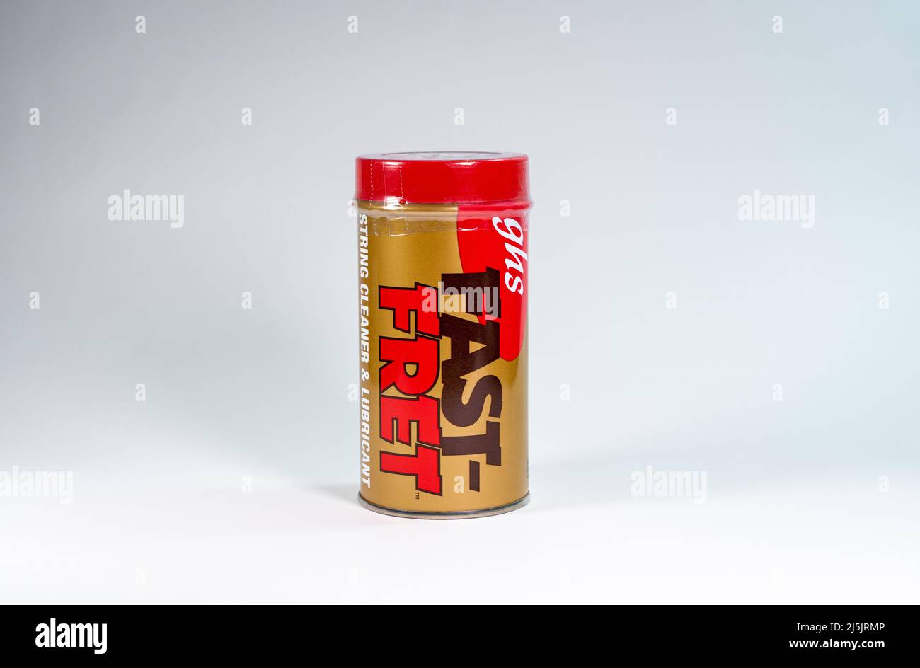 GHS Fast Fret is a high-quality string cleaner and lubricant for all stringed instruments. Stock Photo