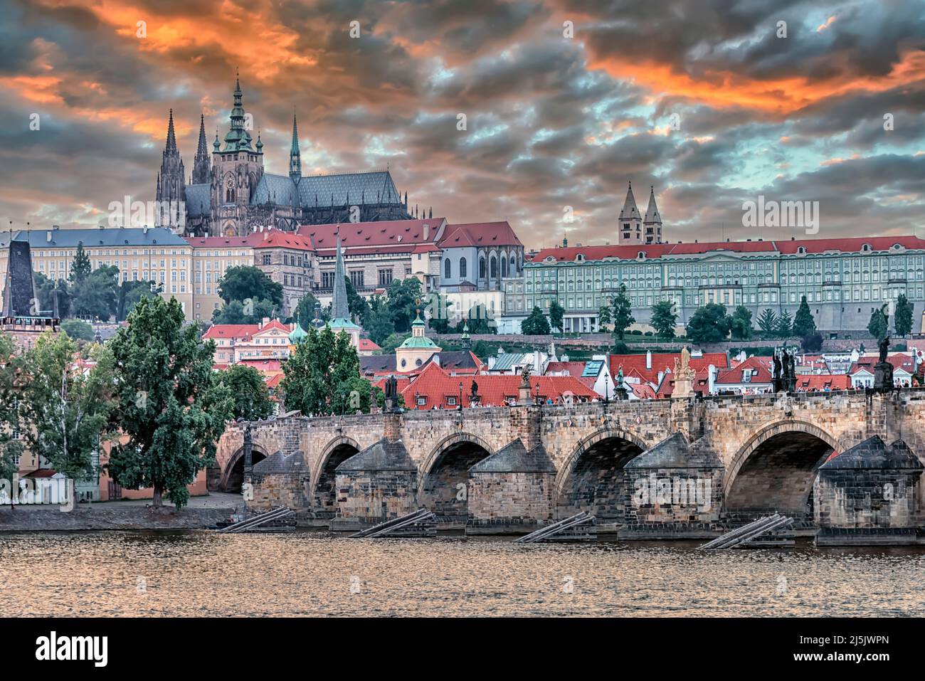 The city of Prague in the morning, Czechia Stock Photo