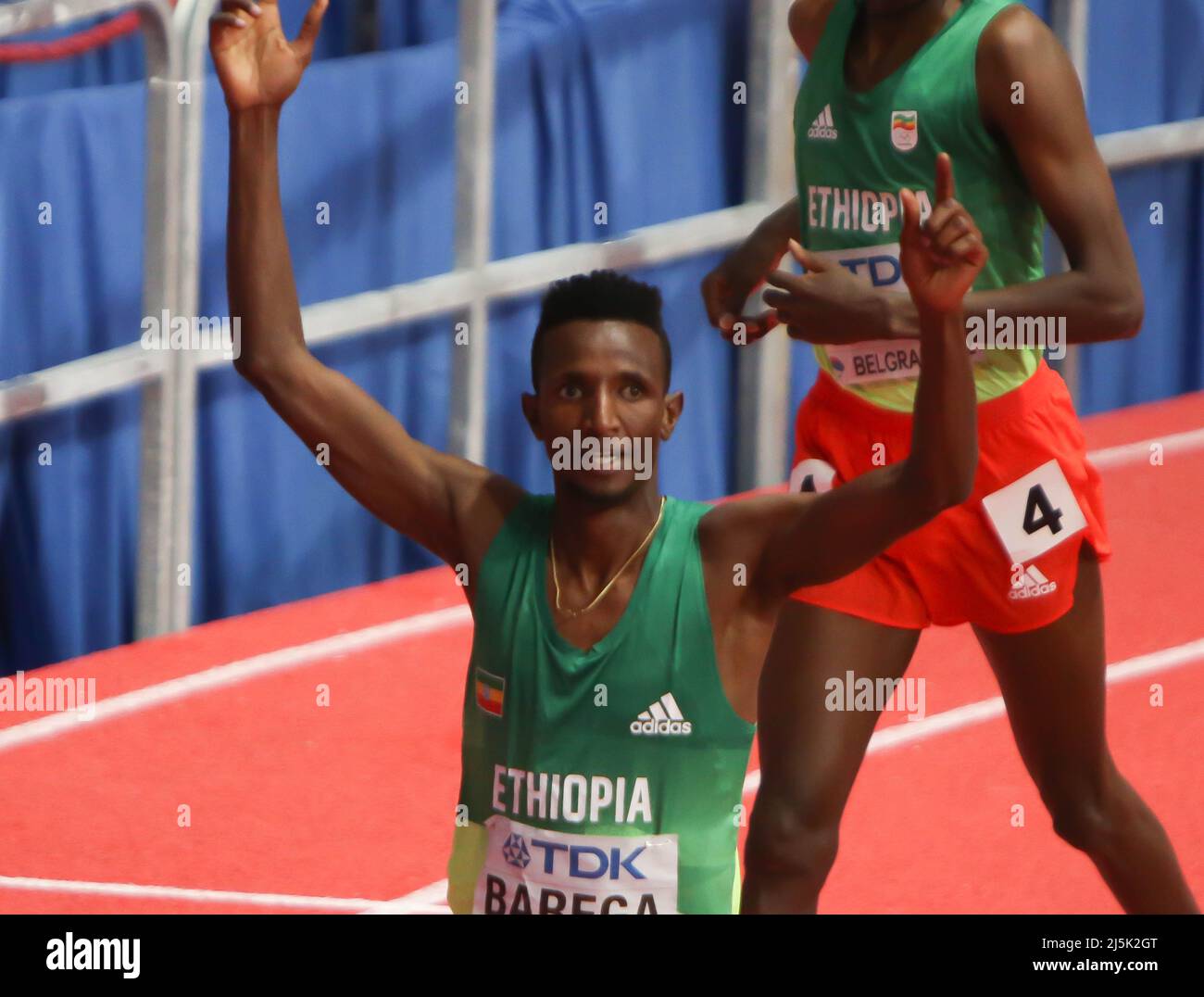 Selemon BAREGA  of Ethiopie   Finale 3000 M Men  during the World Indoor Championships 2022 on March 20, 2022 at Stark Arena in Belgrade, Serbia - Photo Laurent Lairys / DPPI Stock Photo
