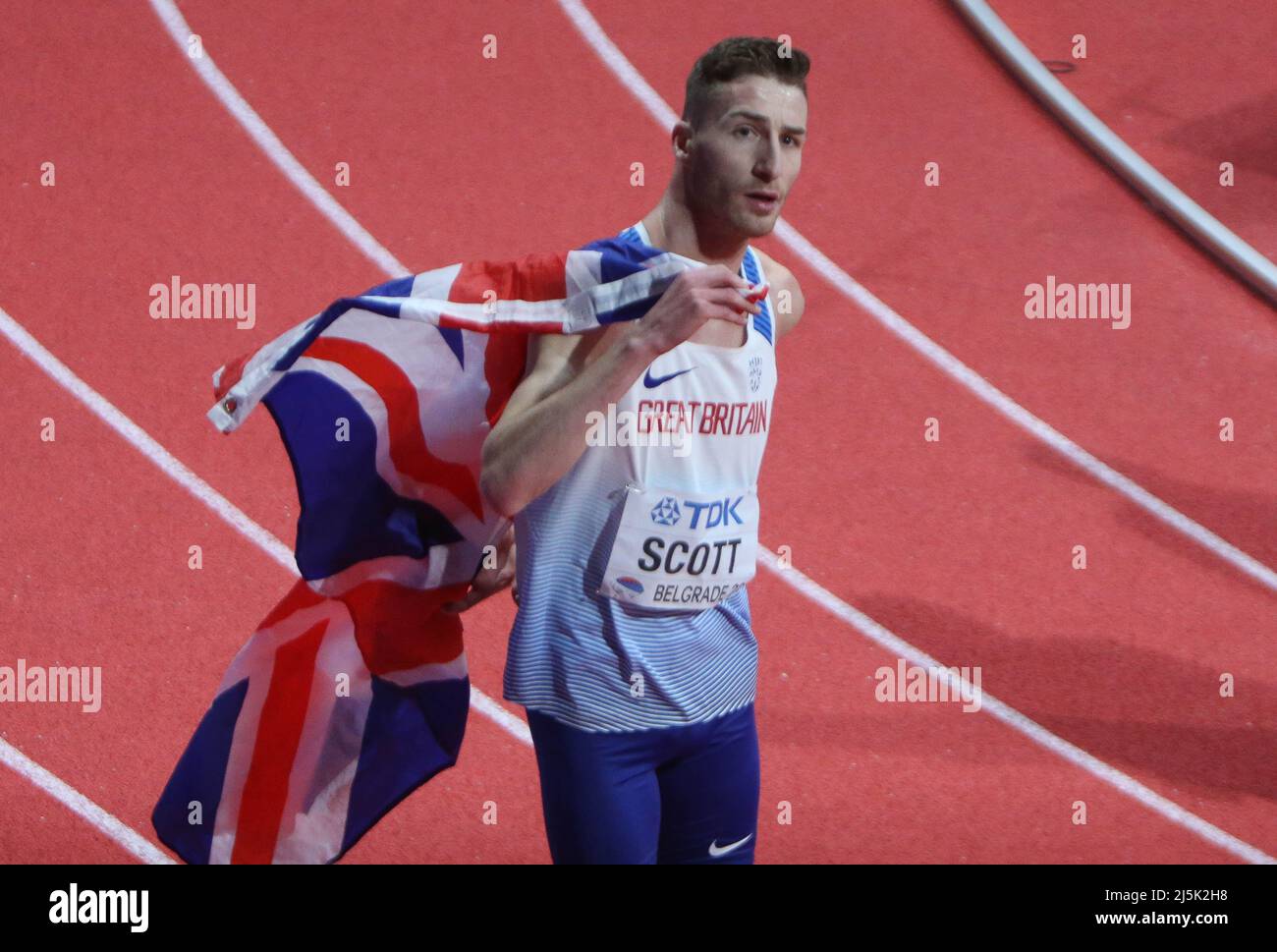 Marc SCOTT of Great Britain Finale 3000 M Men  during the World Indoor Championships 2022 on March 20, 2022 at Stark Arena in Belgrade, Serbia - Photo Laurent Lairys / DPPI Stock Photo
