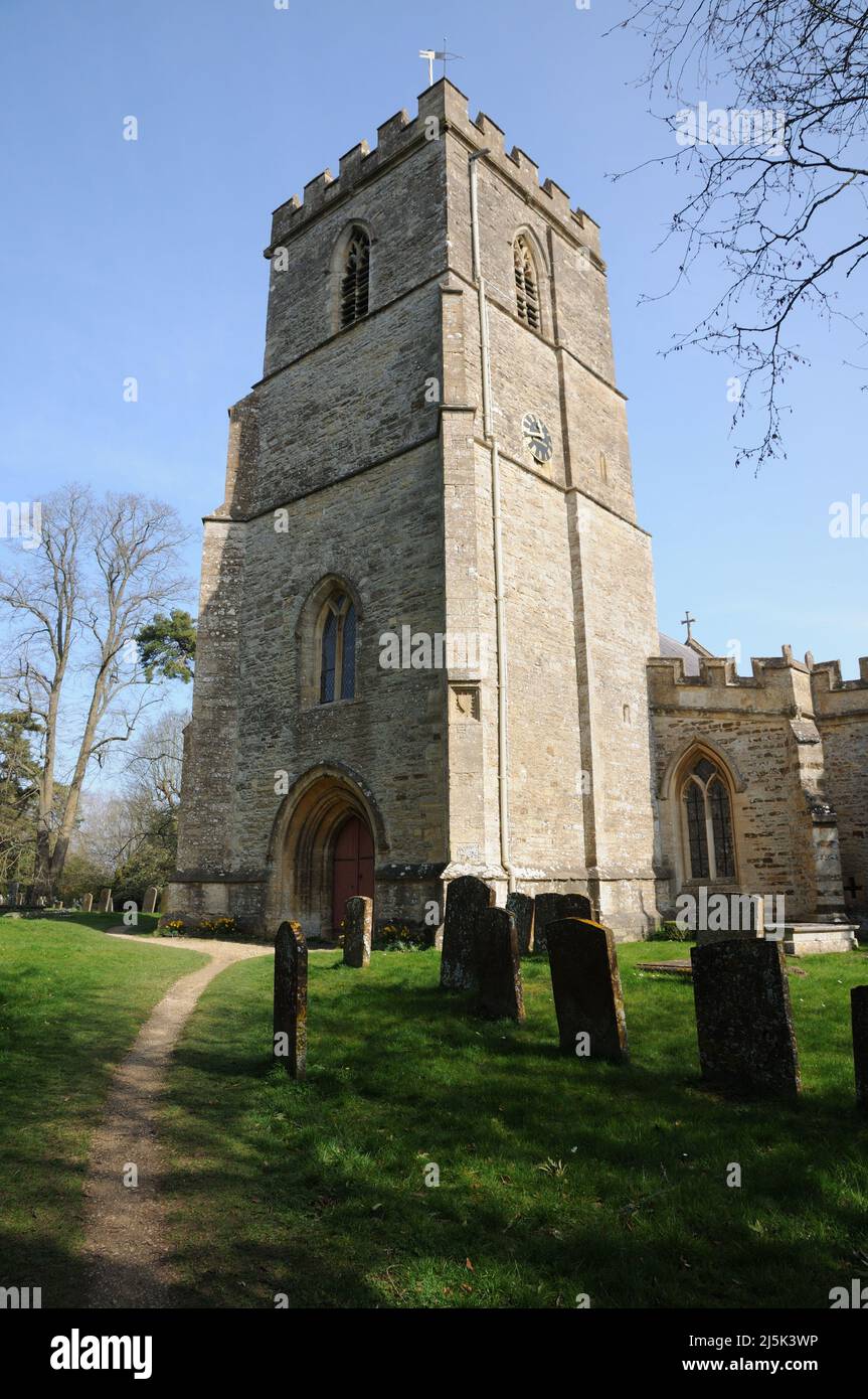 St Peter & St Paul Church, Steeple Aston, Oxfordshire Stock Photo