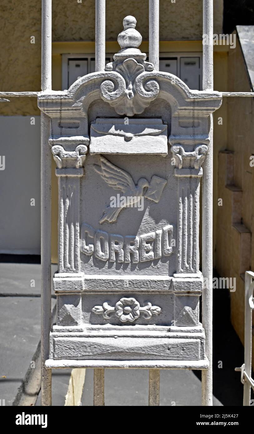 Ancient white mail box in Rio Stock Photo - Alamy