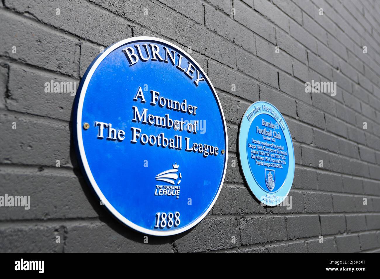 Plaque outside Turf Moor commemorating Burnley as a founder member of