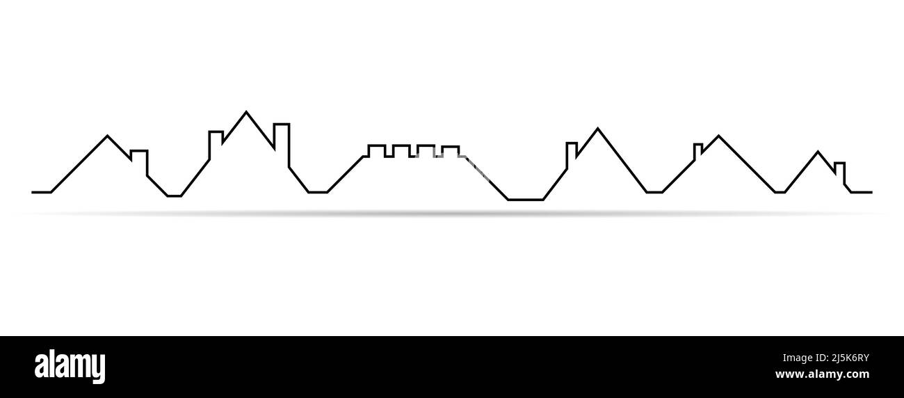 Roofs house silhouette icon, city concept template panorama, landscape ...