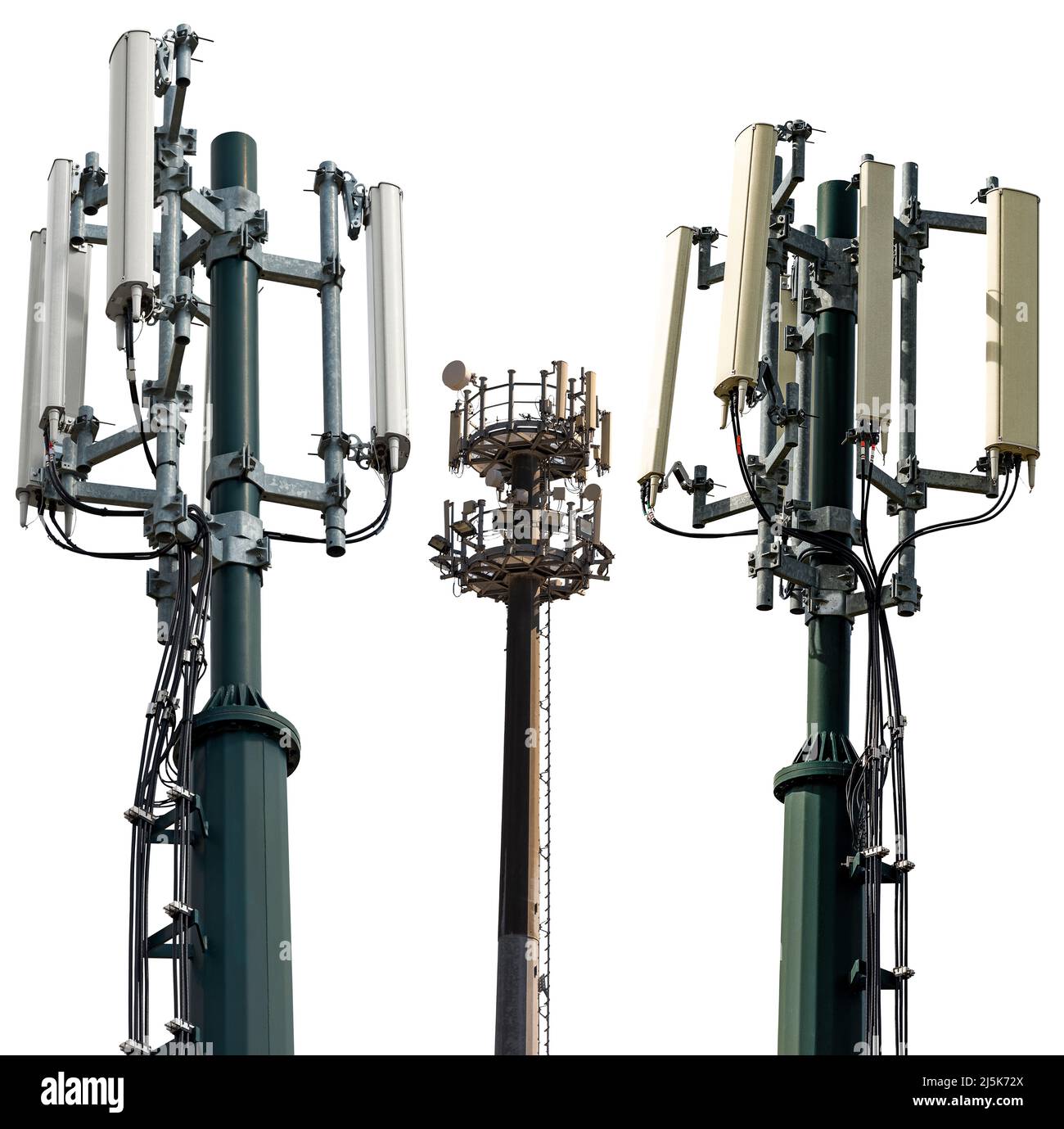 Collection of three Towers with antennas for mobile phone and