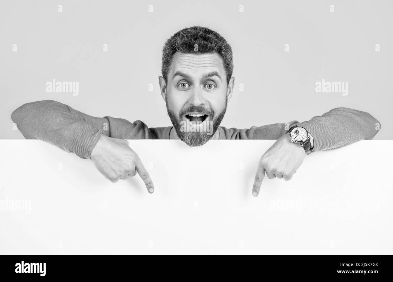 point finger on copy space. place for promotion and creativity. your ...