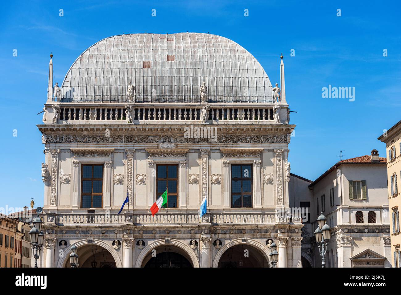 Brescia Downtown. Ancient Loggia Palace (Palazzo Della Loggia) In ...