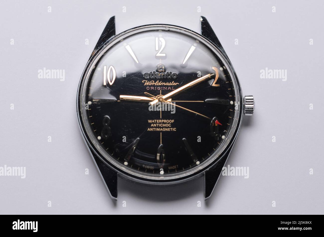 Atlantic Worldmaster Original wristwatch on white background Stock Photo -  Alamy