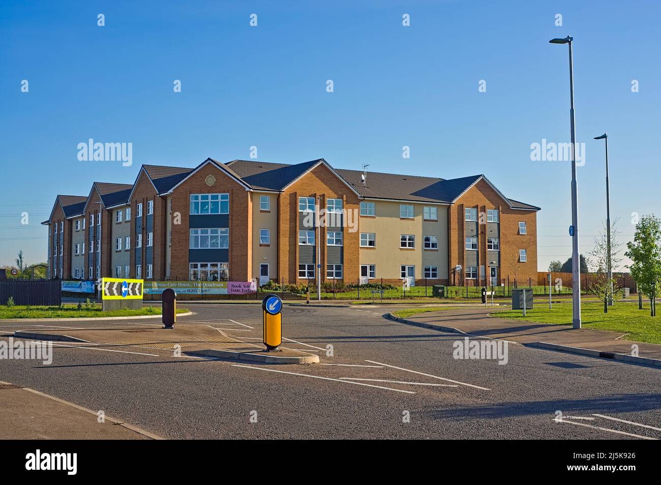 Modern apartment block at the new wyberton quadrant development Stock