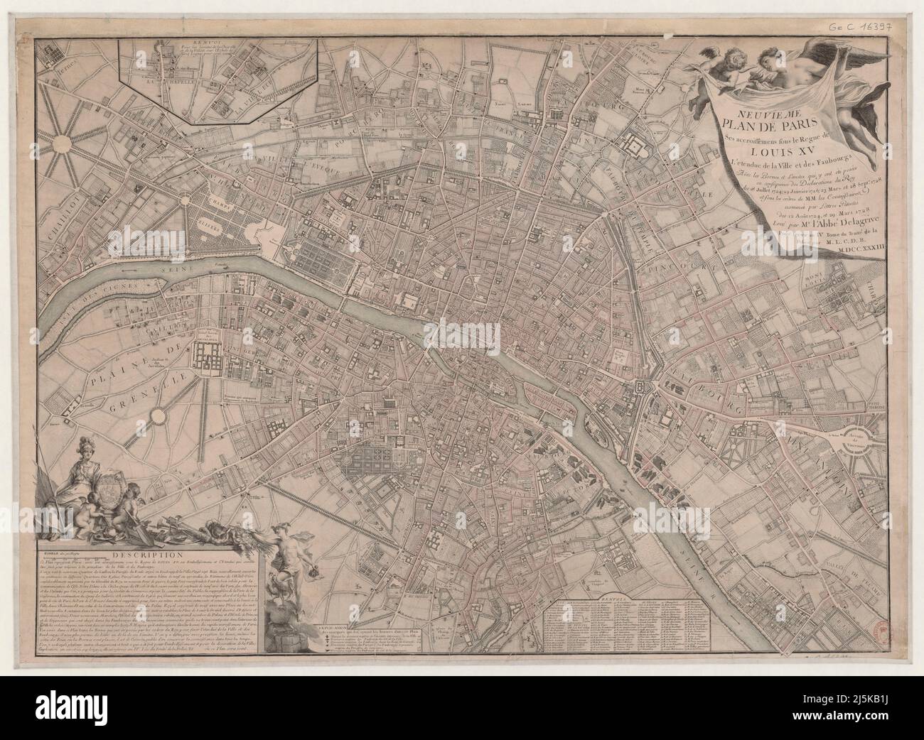 Vintage map of Paris and area around it from 17th/18th century. Maps ...