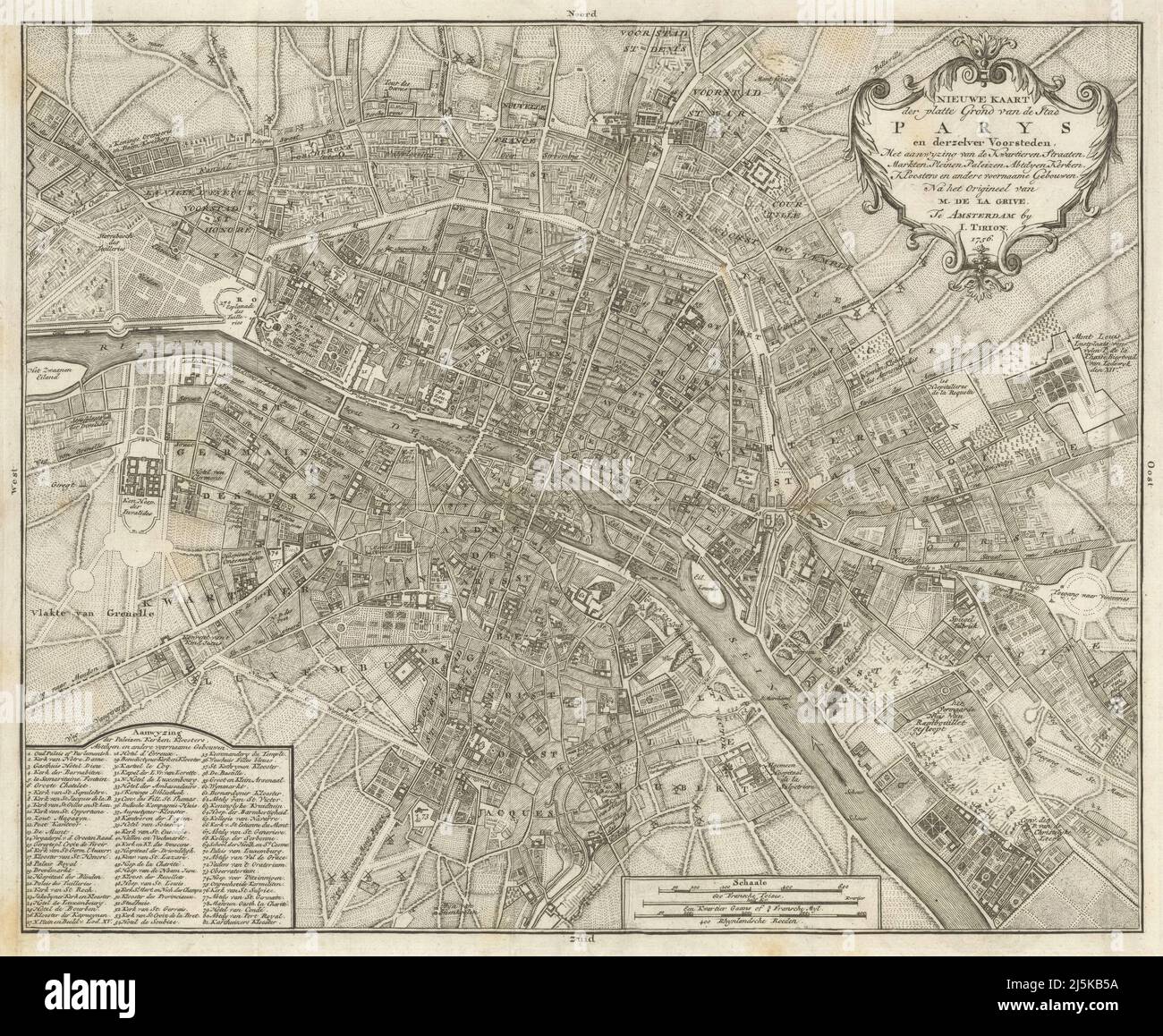Paris map 18th century hi-res stock photography and images