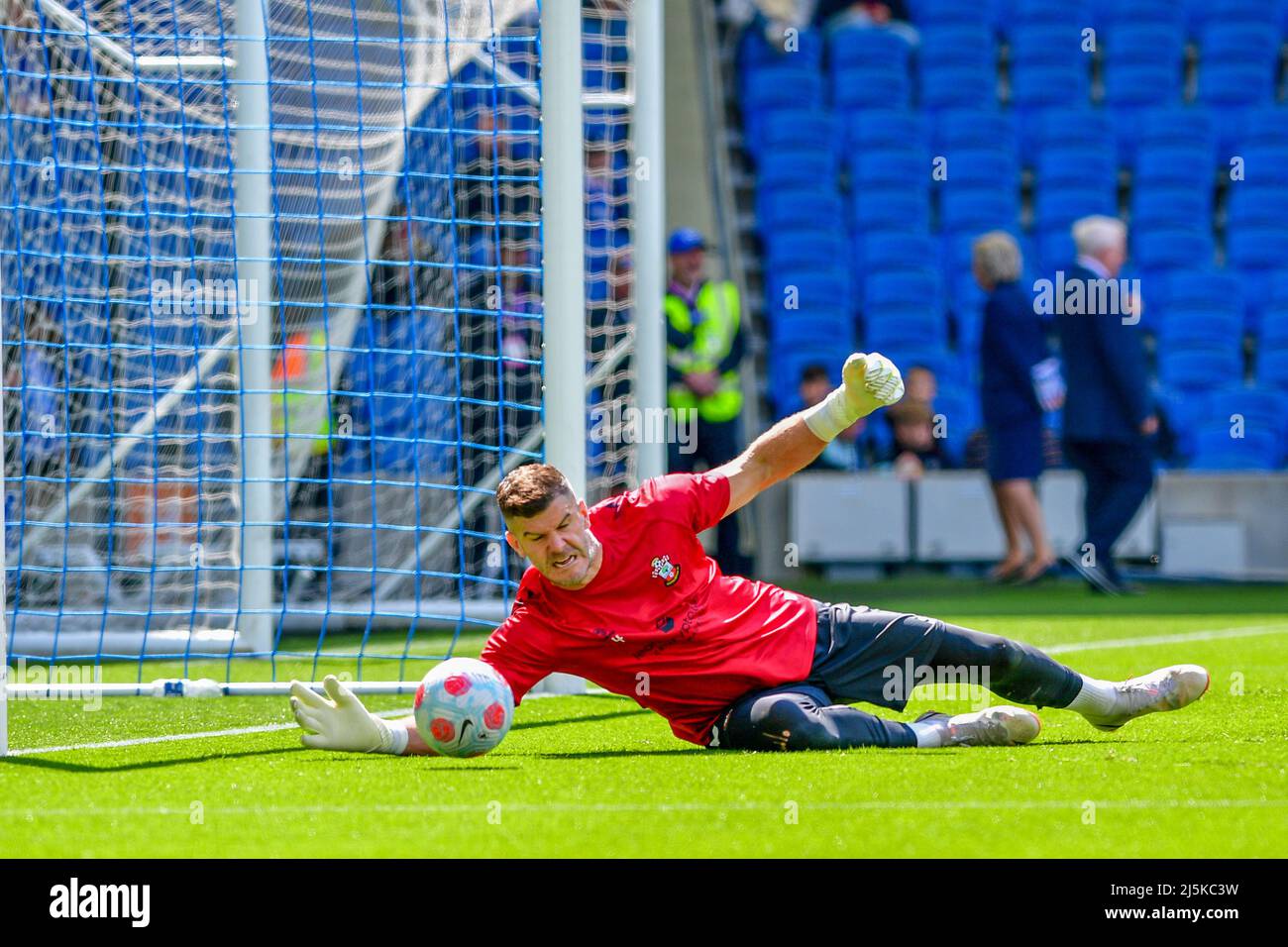Brighton, UK. 24th Apr, 2022. Fraser Forster Goalkeeper of Southampton during the Premier League match between Brighton & Hove Albion and Southampton at The Amex on April 24th 2022 in Brighton, England. (Photo by Jeff Mood/phcimages.com) Credit: PHC Images/Alamy Live News Stock Photo