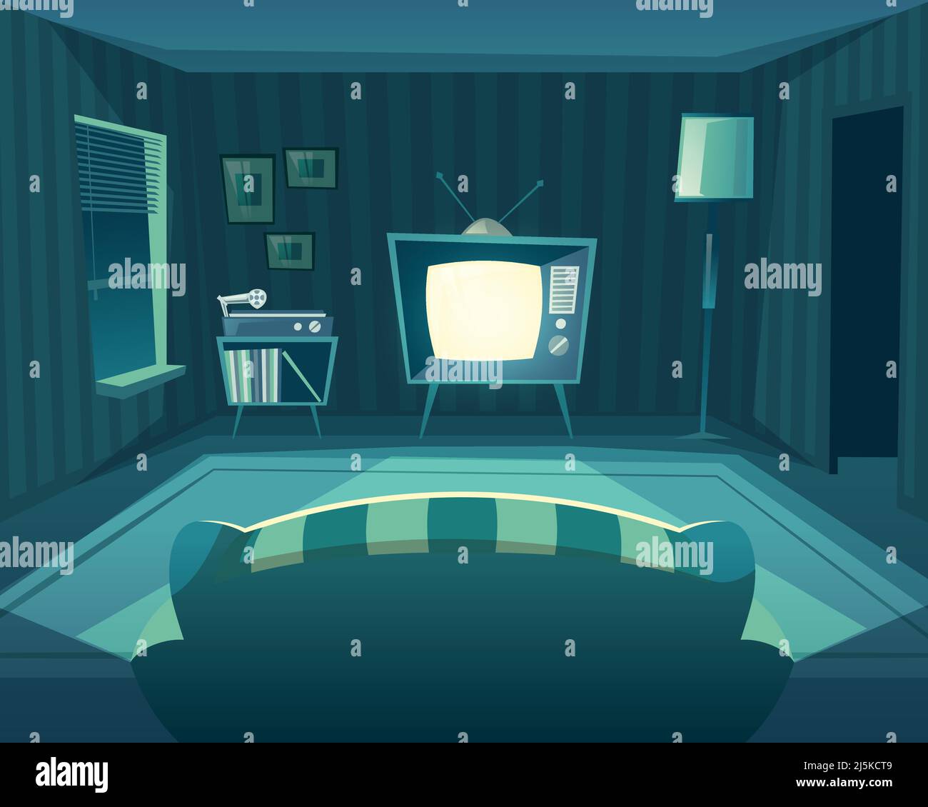 Window light night tv Stock Vector Images - Alamy