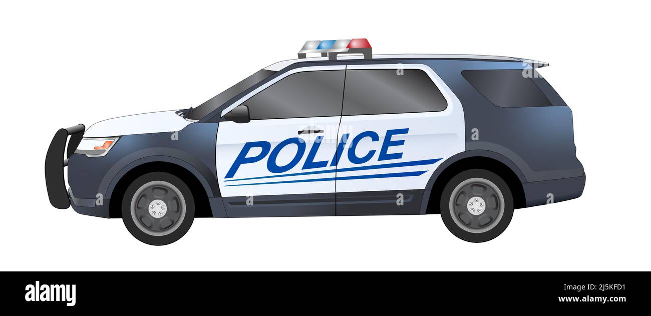 Police vehicle side view - Illustration Stock Photo