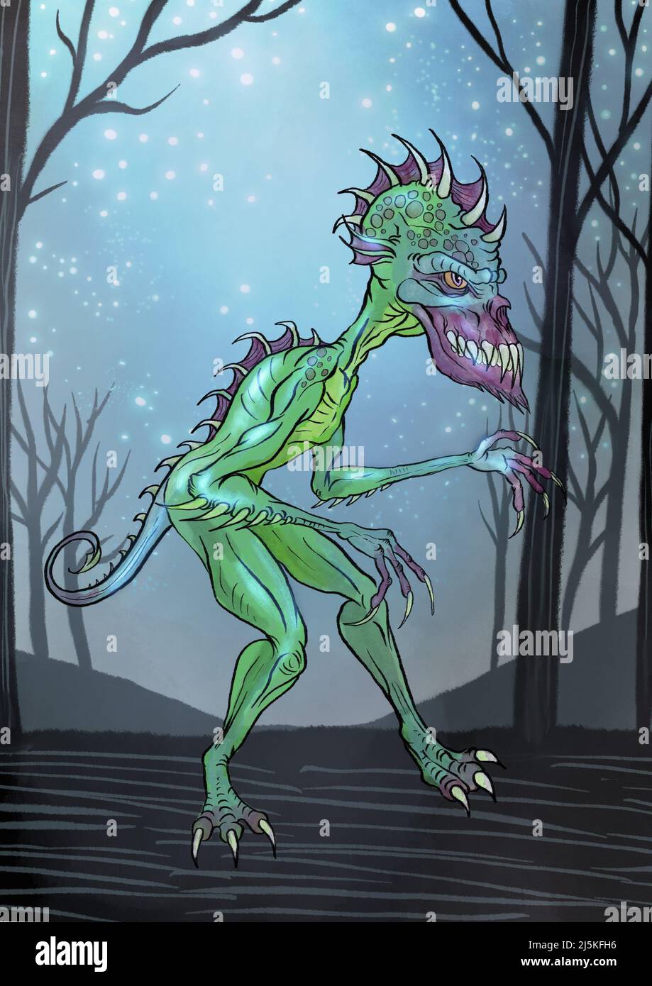 Illustration of a Chupacabra Stock Photo Alamy