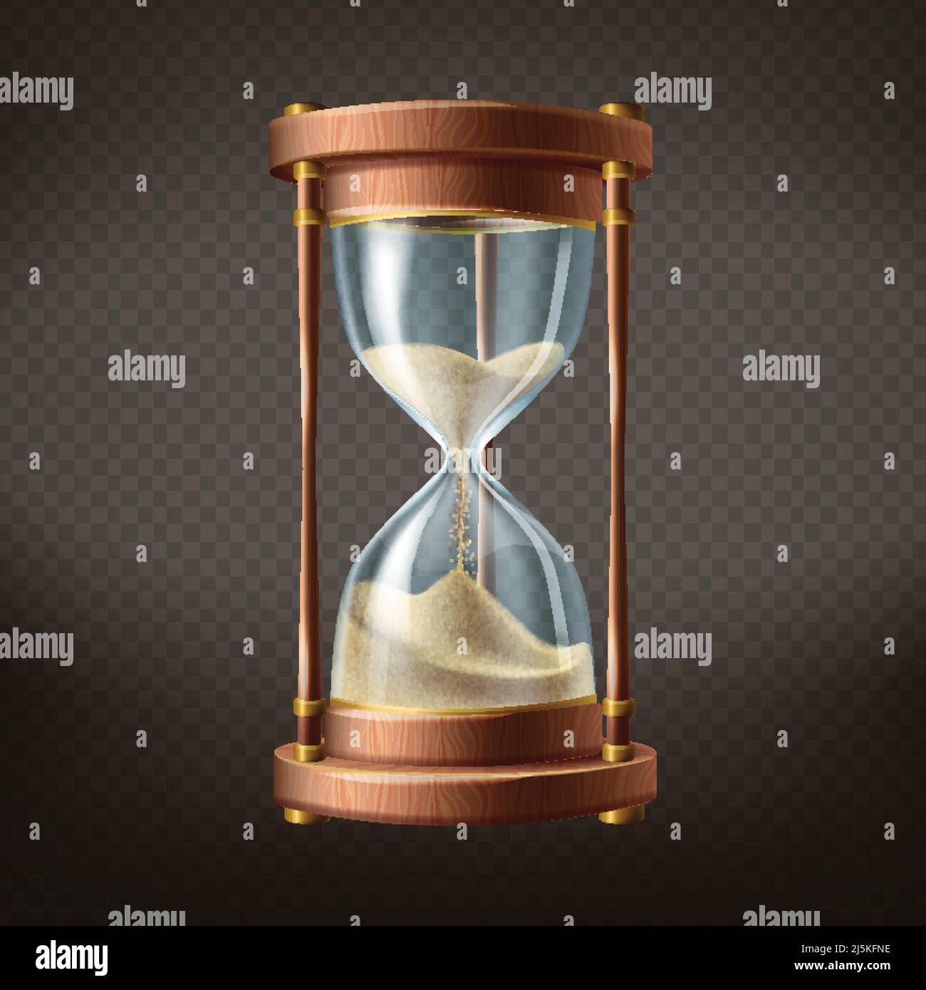 Vector 3d realistic hourglass with running sand inside, isolated on ...