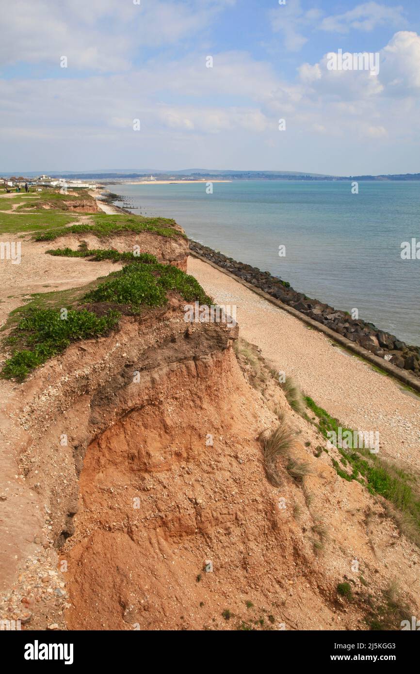 Coastal erosion Milford on Sea April 2022 Stock Photo