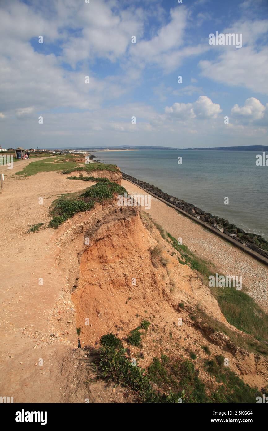 Coastal erosion Milford on Sea April 2022 Stock Photo