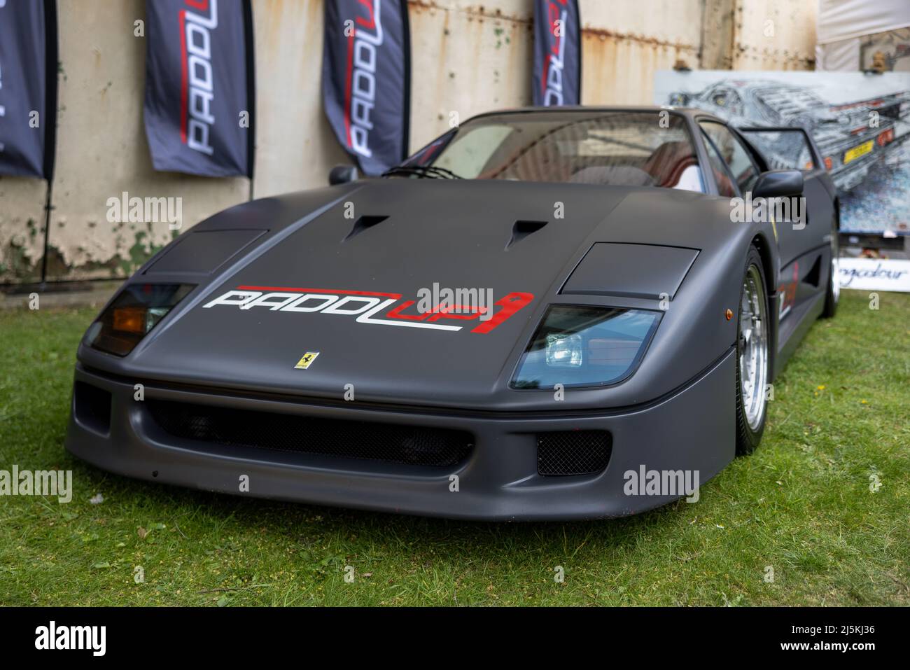 The PaddlUp Ferrari F40, on display at the April Scramble held at the Bicester Heritage Centre on the 23rd April 2022 Stock Photo