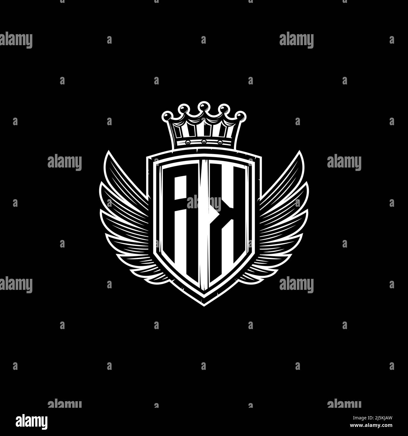 AK Monogram logo letter with Simple shield crown style design ...