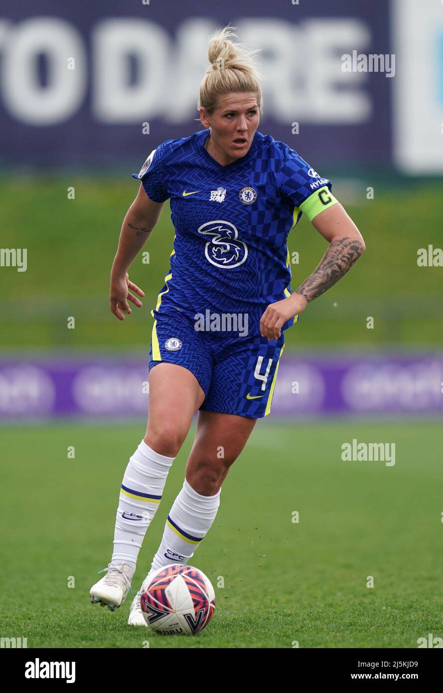 Chelsea's Millie Bright in action during the Barclays FA Women's Super League match at The Hive Stadium, London. Picture date: Sunday April 24, 2022. Stock Photo