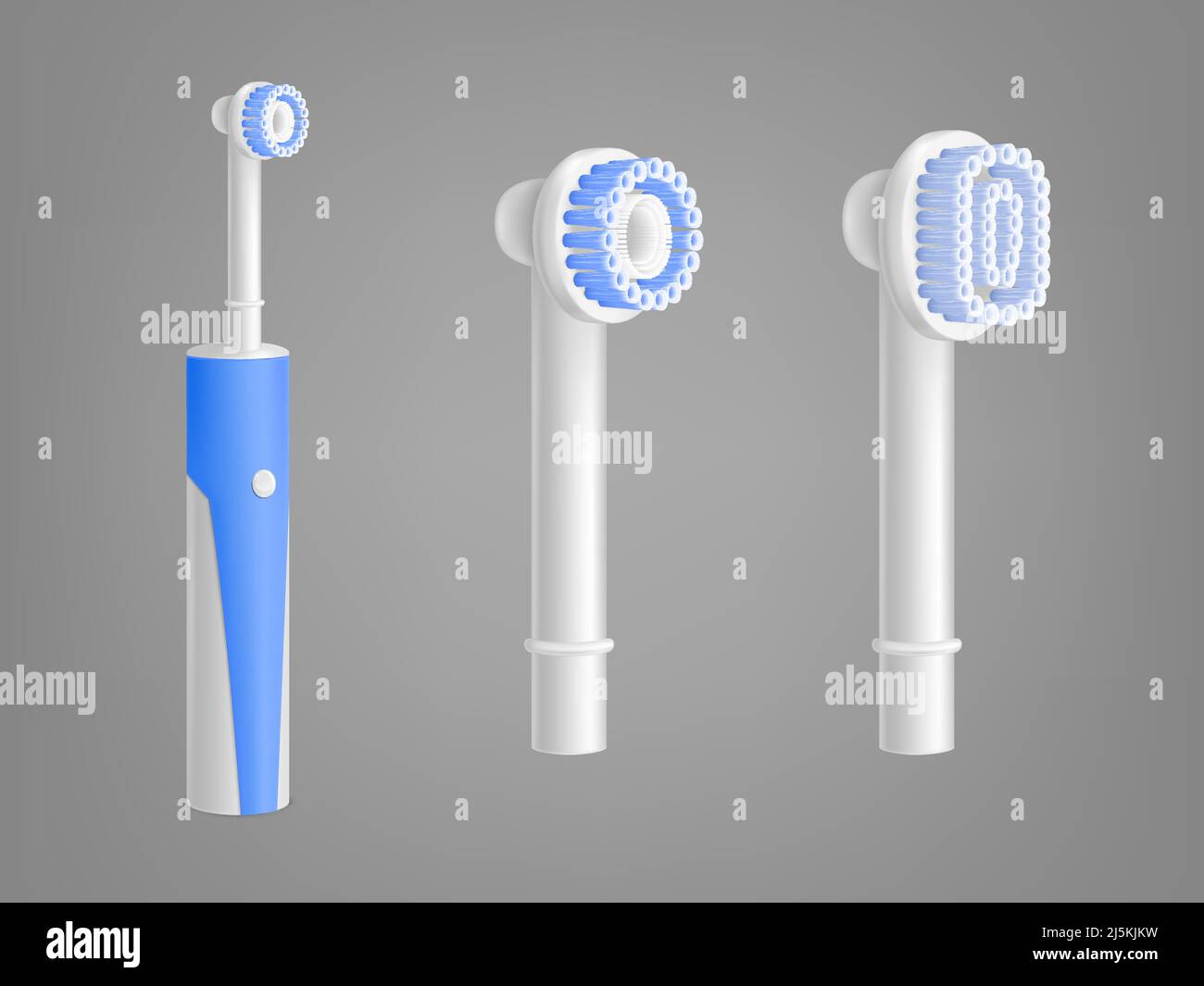 Electric toothbrush 3D isolated realistic vector illustration with
