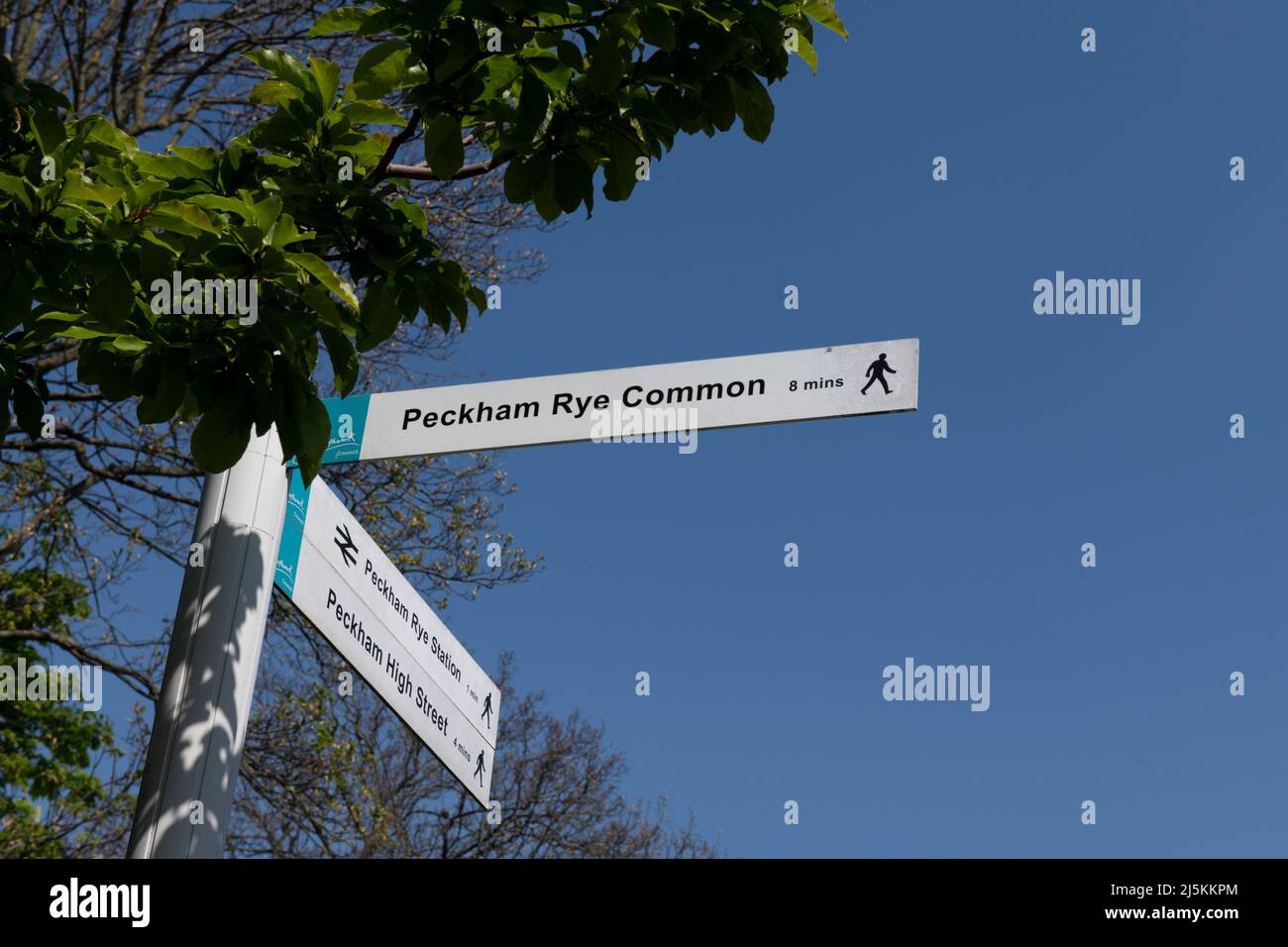 Street signs indicating Peckham Rye Common Stock Photo