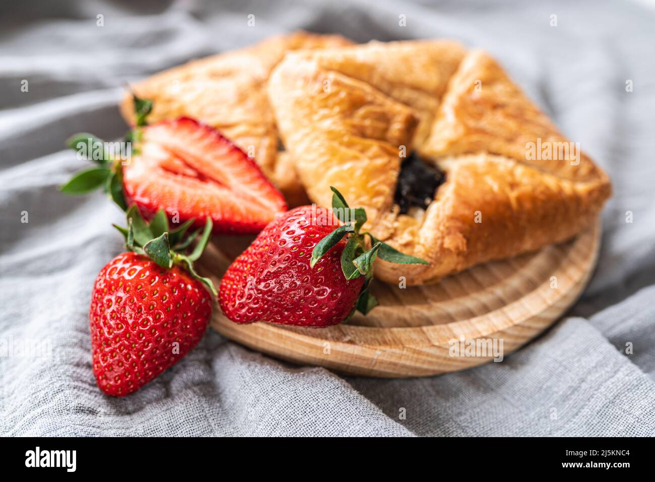 Kolashen from Austrian puff pastry with berrystrawberry filling, with