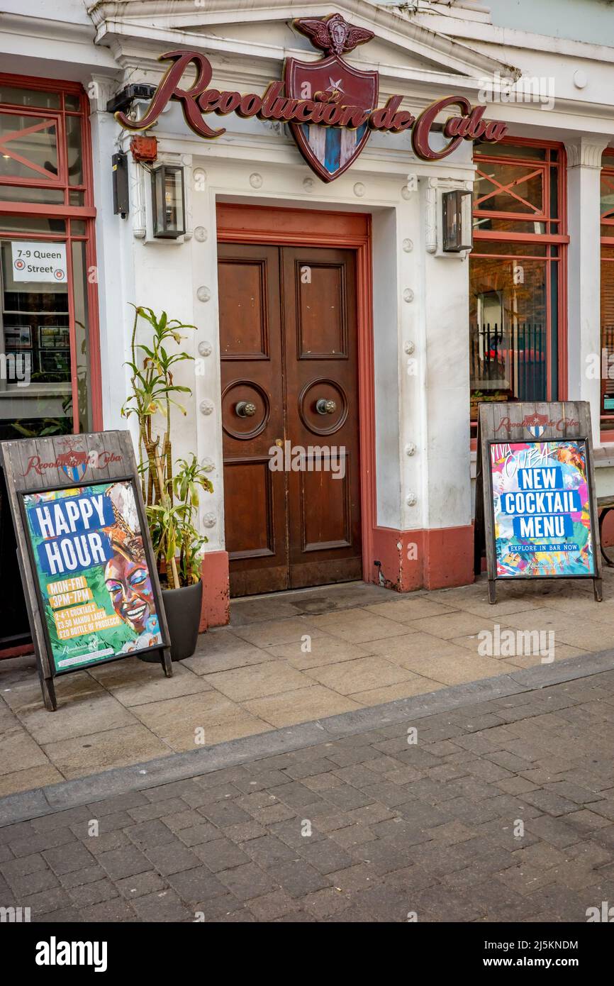 Norwich, Norfolk, UK April 24 2022. Advertising and promotion boards