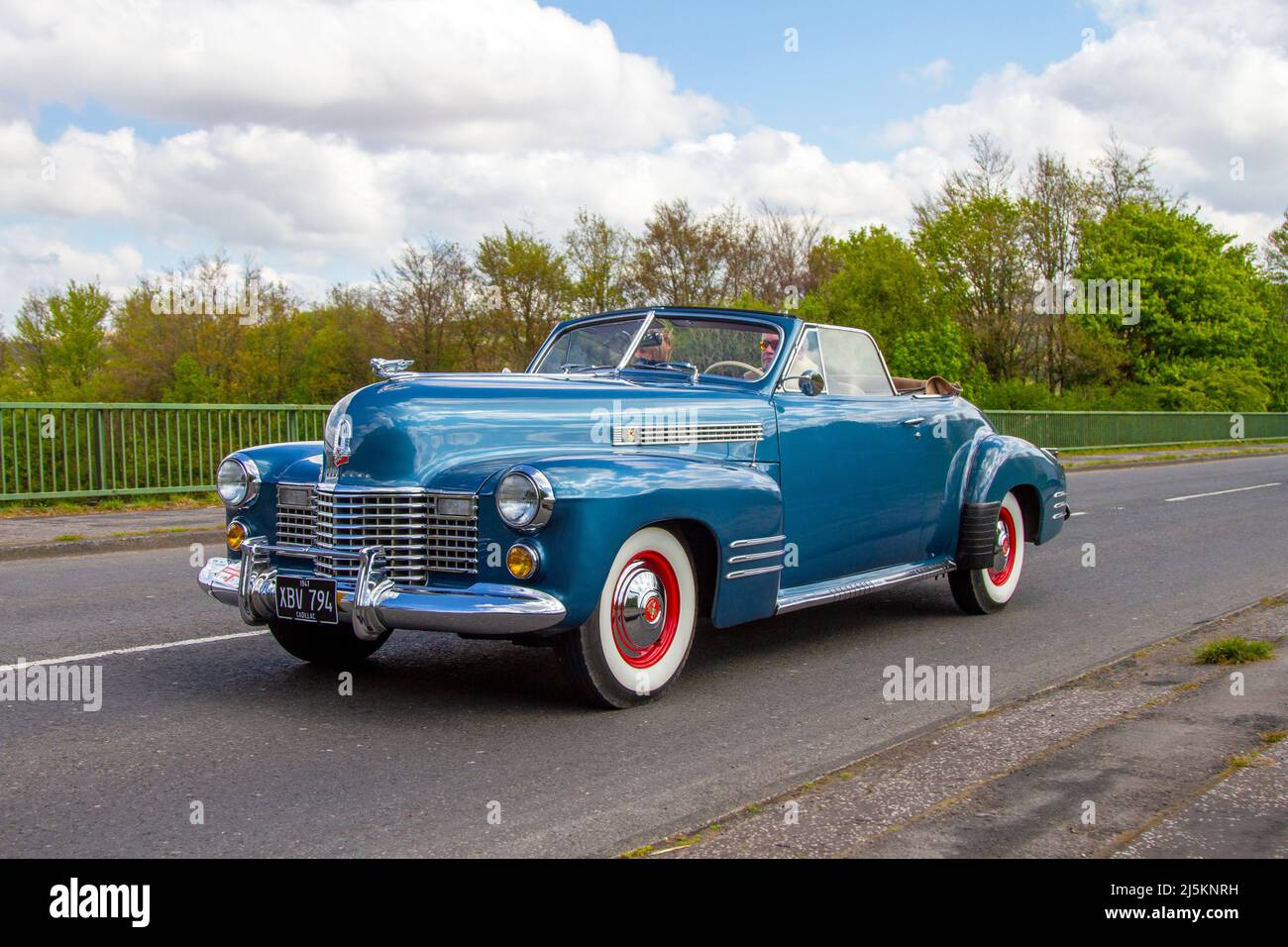 1941 40s forties blue Cadillac 5600cc petrol muscle car Stock Photo