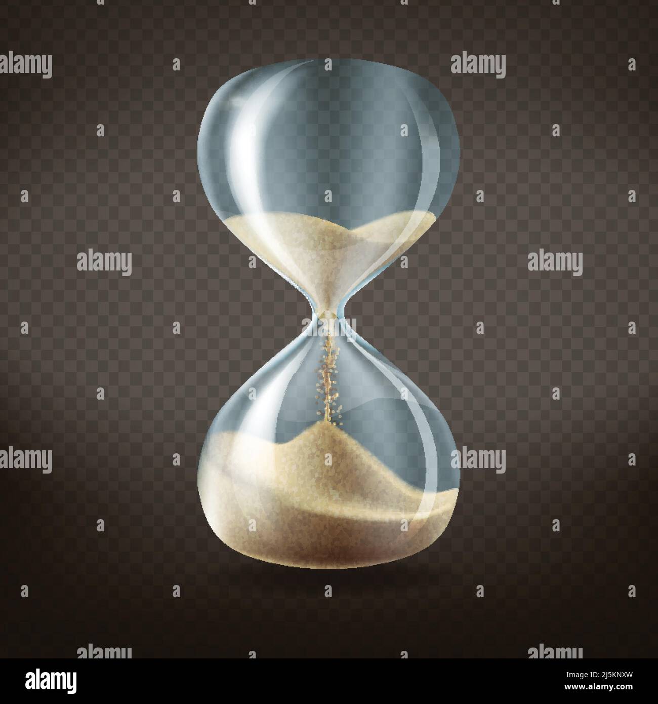 Vector 3d realistic hourglass with running sand inside, isolated on ...