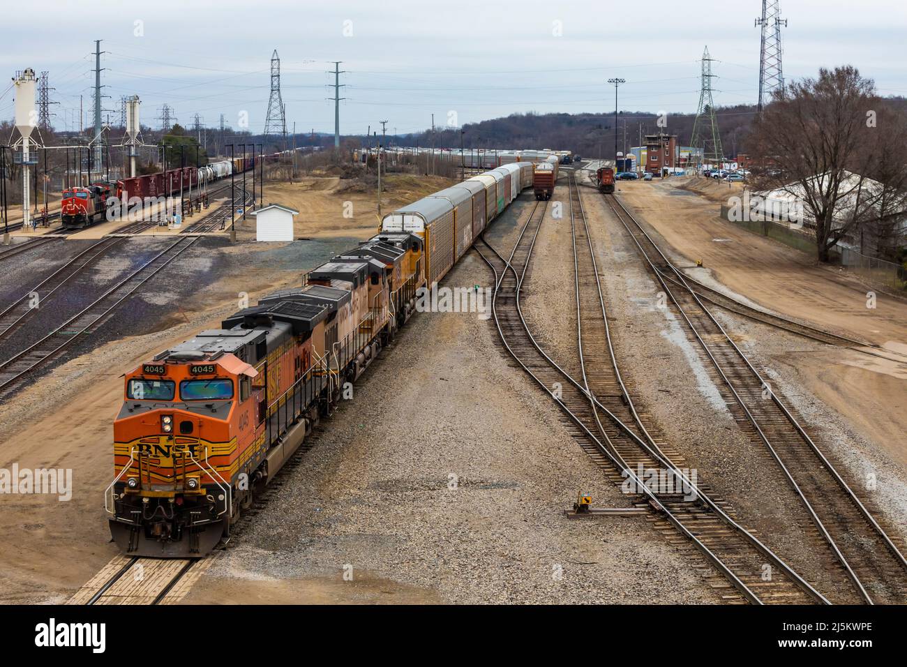 CN Battle Creek Yard for trains, important for transporting autos and auto parts, Michigan, USA [No property release; editorial licensing only] Stock Photo