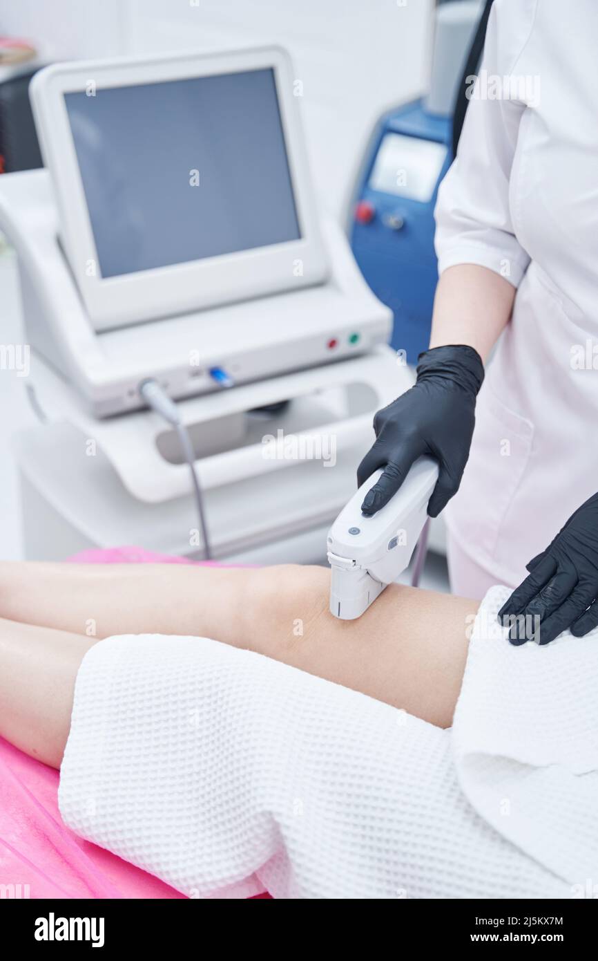 Close up woman receiving ultrasound hi-res stock photography and images ...