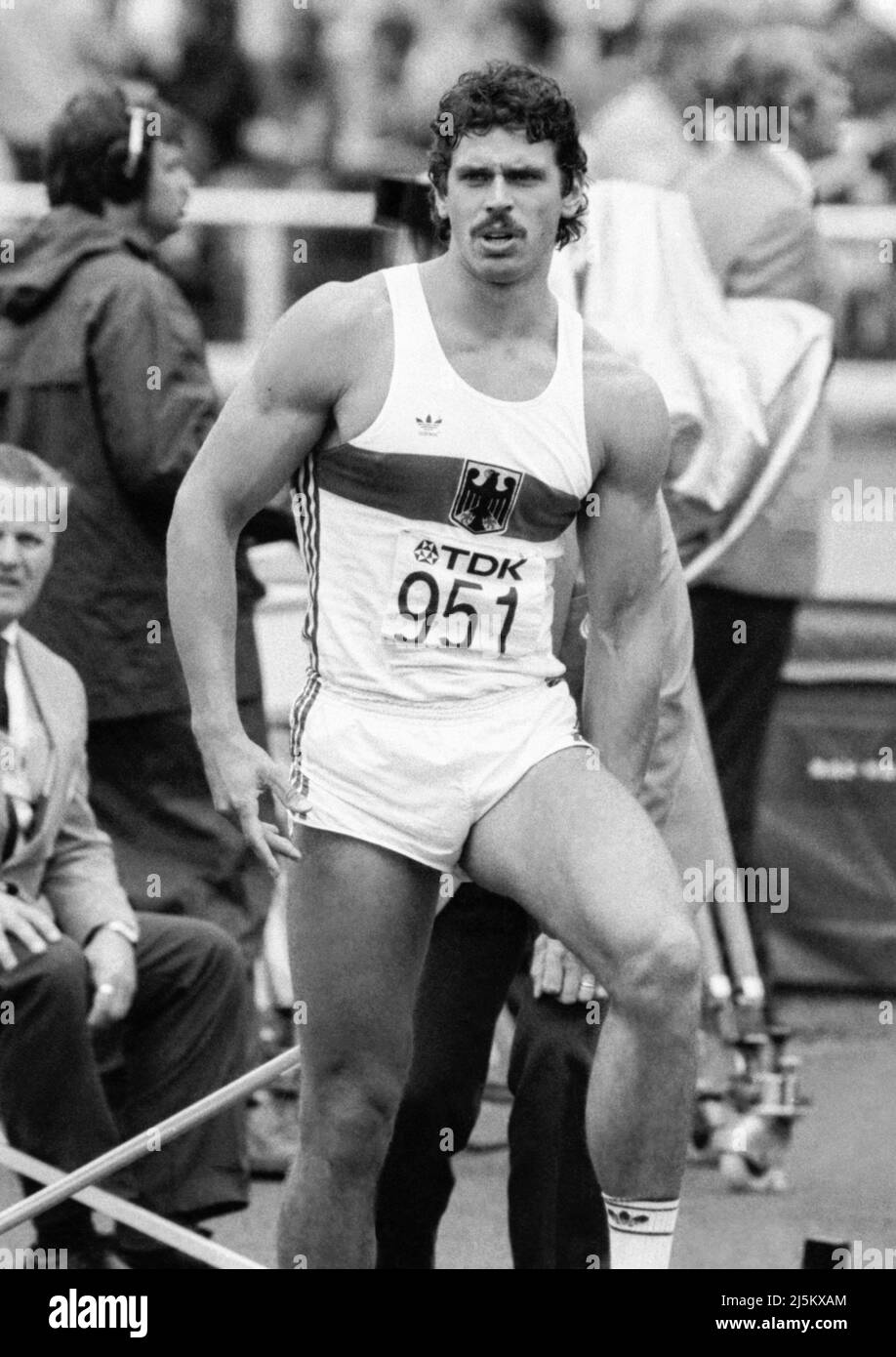 JURGEN HINGSEN Germany Decathlon athlete at IAAF World Champion Ship in Helsinki Finland 1983