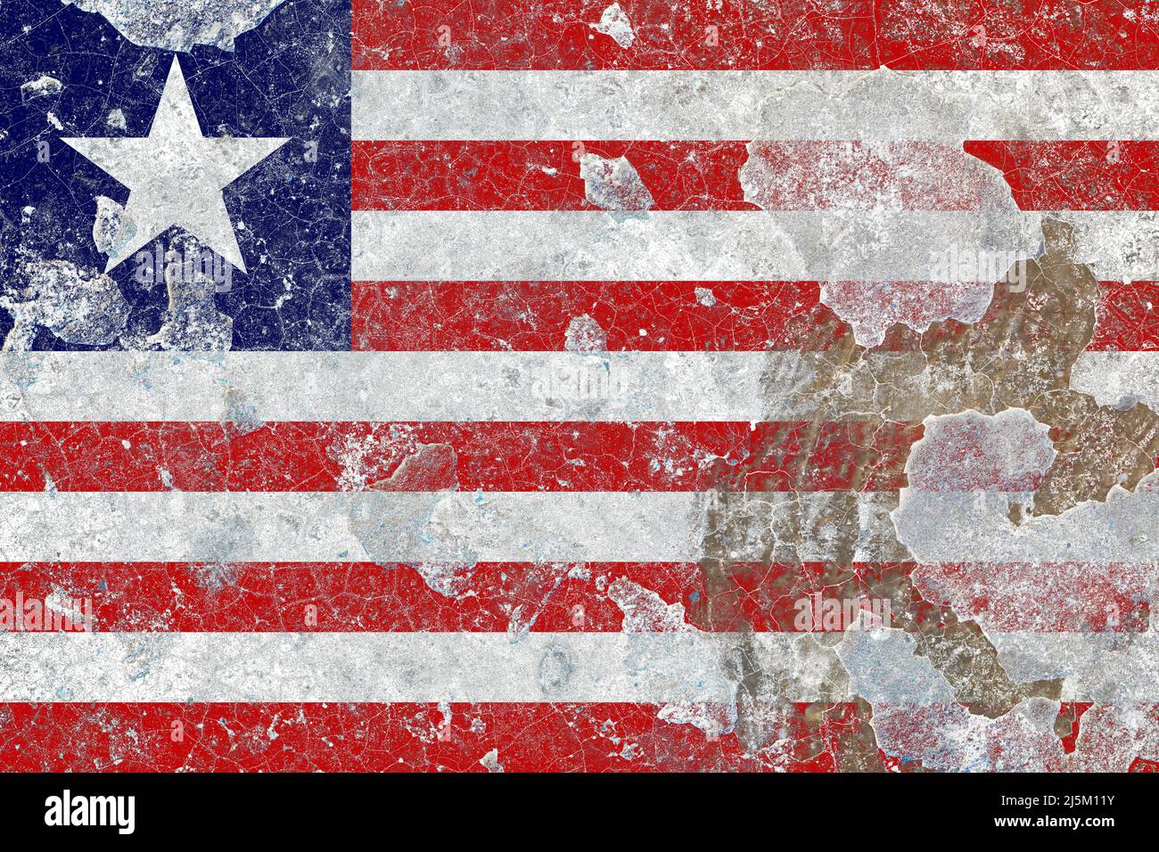 Liberia flag on a damaged old concrete wall surface Stock Photo - Alamy