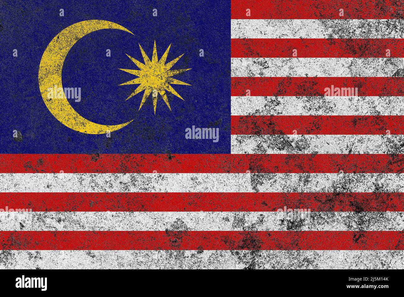 Malaysia flag on a damaged old concrete wall surface Stock Photo - Alamy