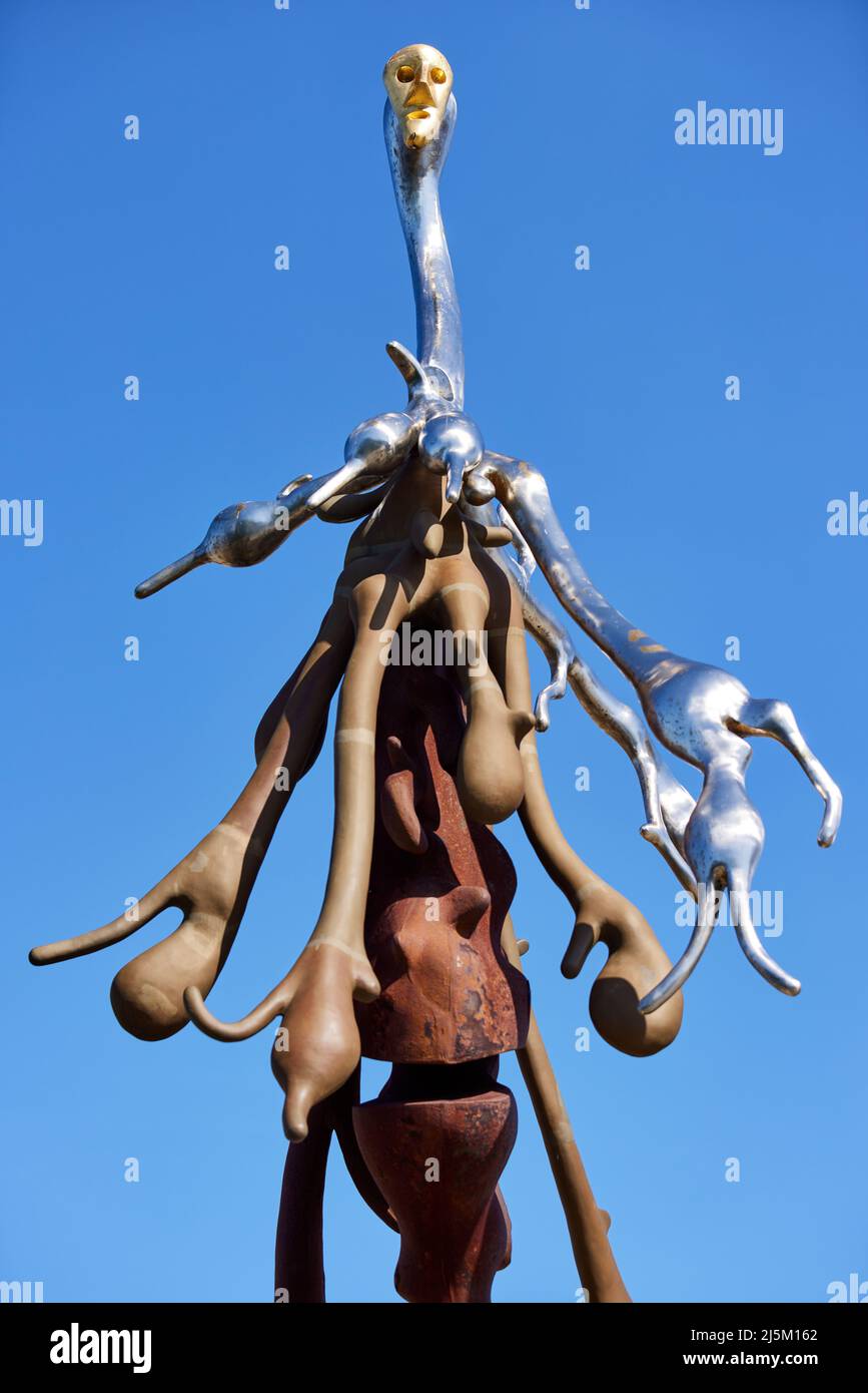 The Genetically Modified Little Mermaid (detail), bronze sculpture by Bjørn Nørgaard (2000); Copenhagen, Denmark Stock Photo