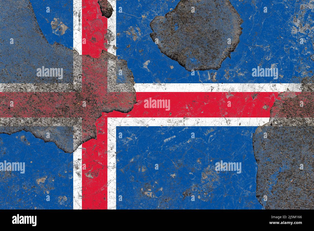 Iceland flag on a damaged old concrete wall surface Stock Photo - Alamy