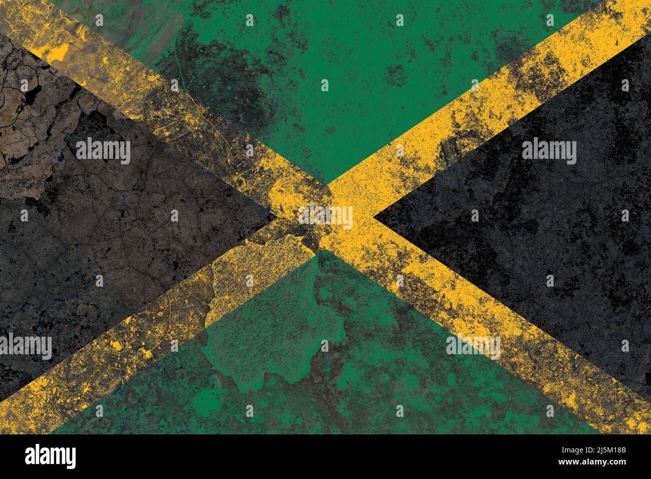 Jamaica flag on a damaged old concrete wall surface Stock Photo - Alamy