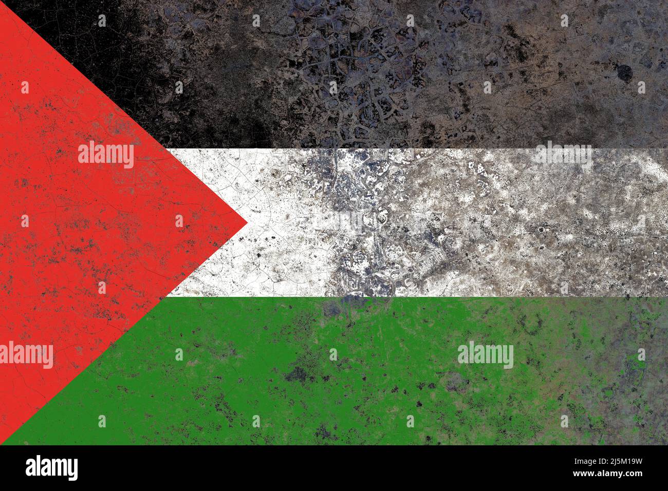 Palestine flag on a damaged old concrete wall surface Stock Photo - Alamy