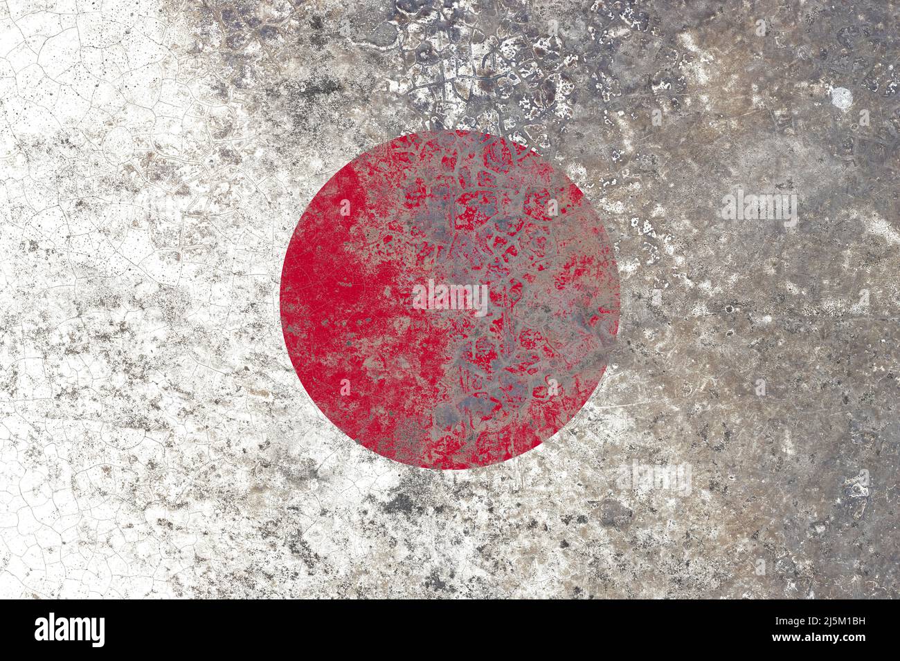 Japan flag on a damaged old concrete wall surface Stock Photo - Alamy