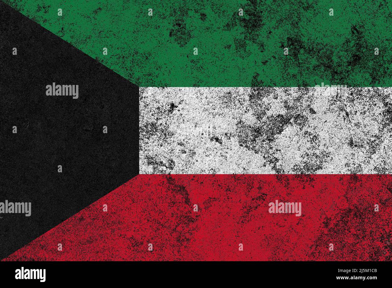 kuwait flag on a damaged old concrete wall surface Stock Photo - Alamy