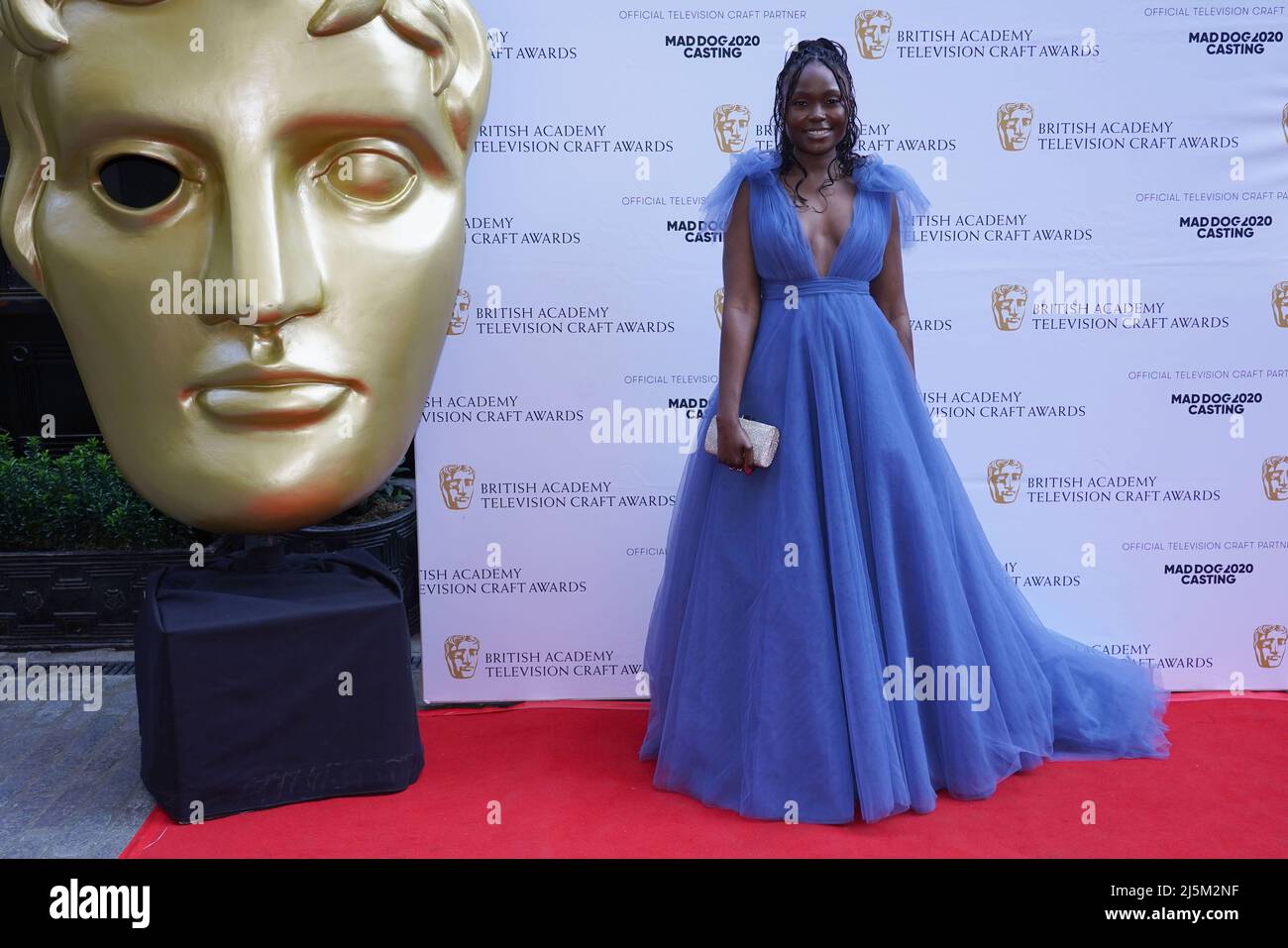 Runyararo Mapfumo attending the BAFTA Television Craft Awards at the  Brewery, London. Picture date: Sunday April 24, 2022 Stock Photo - Alamy