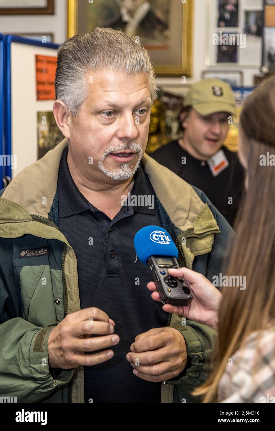 Bezdekov Czech Republic 23rd Apr 22 Francis Gary Powers Jr The Son Of U S Pilot Of U2 Spying Aircraft Shot Down During The Cold War By The Then Soviet Union Gives An