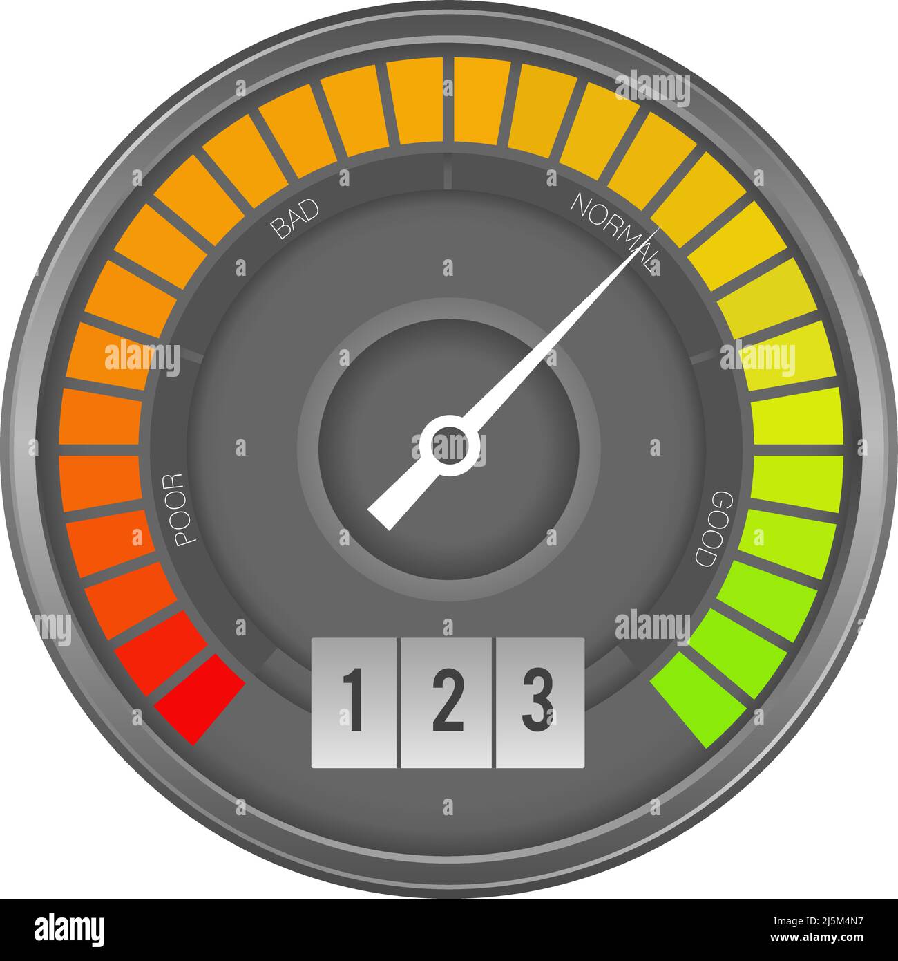 Auto speedometer. Color score meter. Circle gauge Stock Vector Image