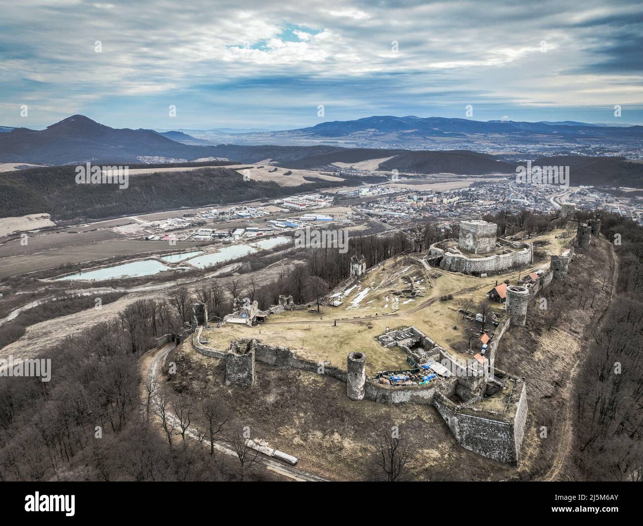 Aerial view of castle in Velky Saris city in Slovakia Stock Photo - Alamy