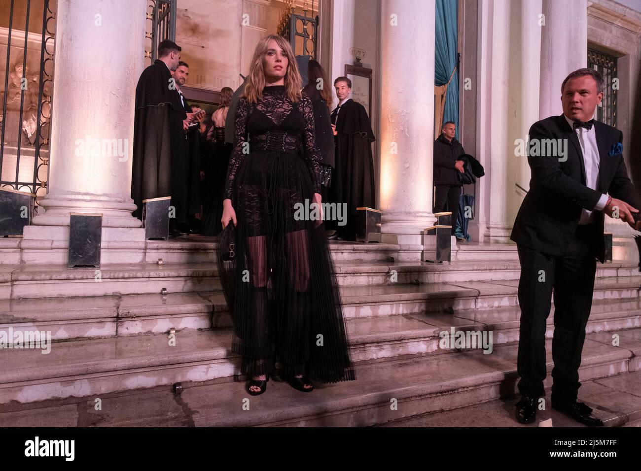 Maya Hawke is seen arriving at Dior event in Venice during the 59th