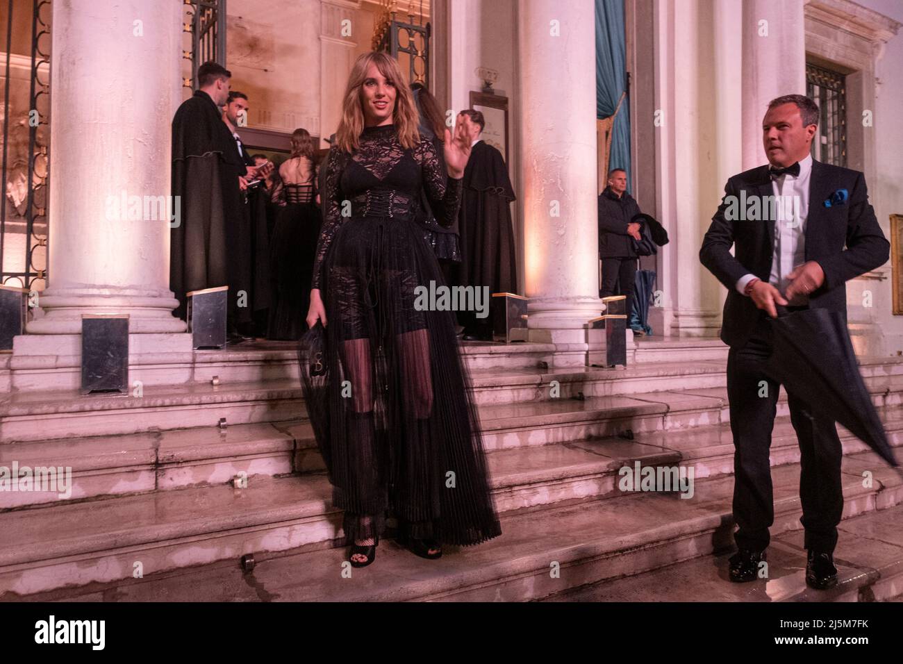 Maya Hawke is seen arriving at Dior event in Venice during the 59th