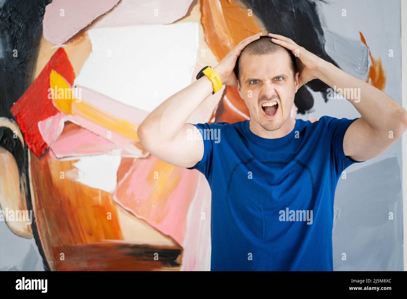 Portrait of a man at home. Attractive male Stock Photo