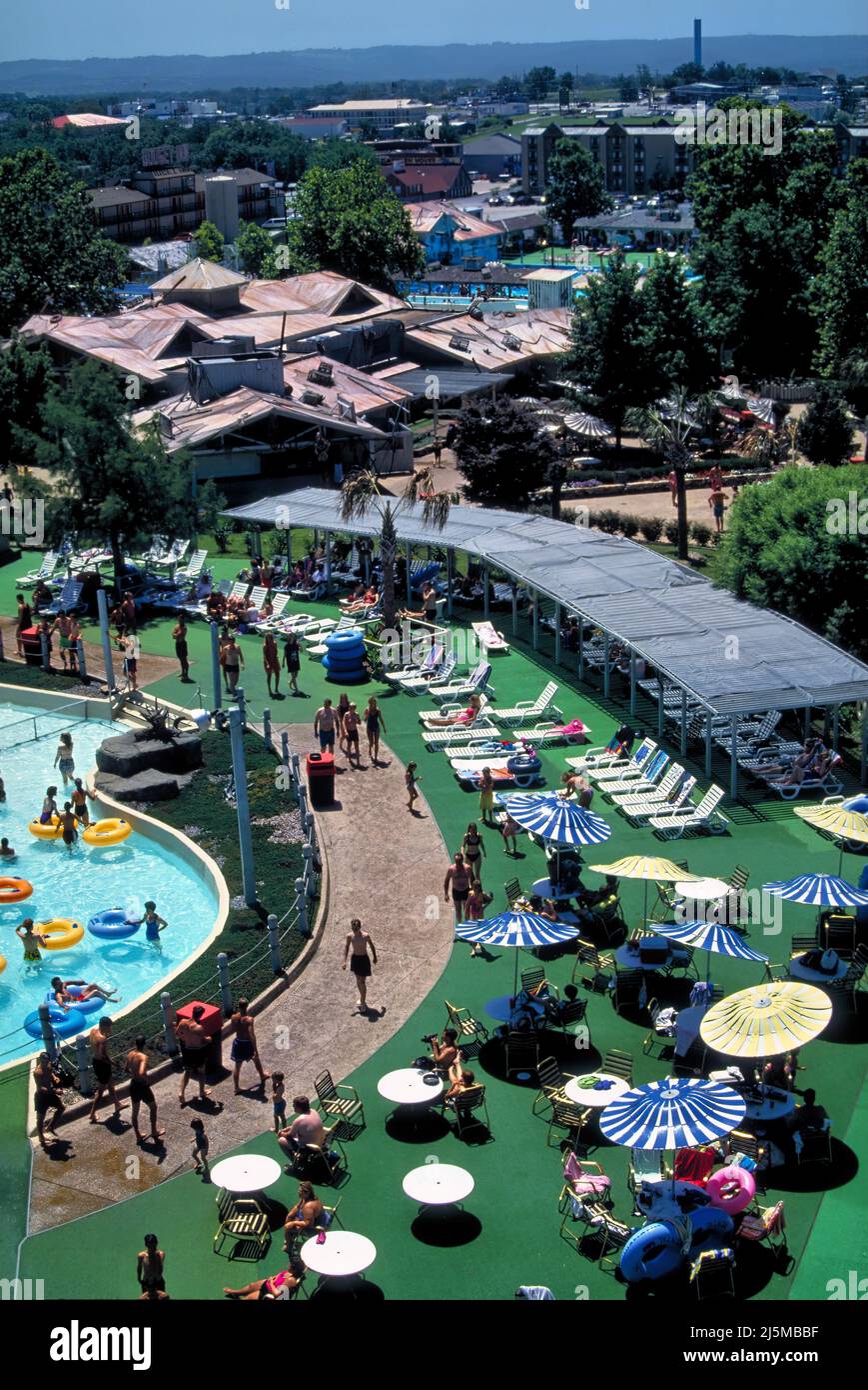 Branson, Missouri USA June 17, 1993: Whitewater Park in Branson, Missouri is a popular summer spot to cool off. Stock Photo